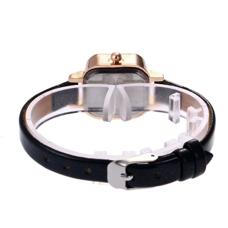 Simple Classic Women Small Square Dial Watch Vintage Elegant Female Quartz Wristwatches Leather Strap Casual Watches Reloj Mujer