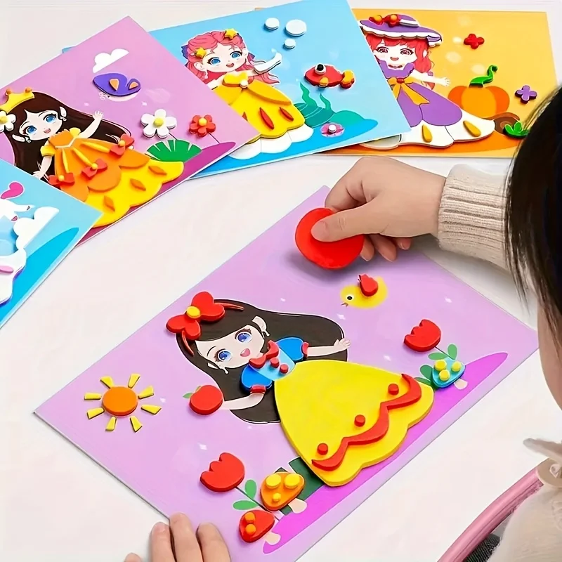 DIY Cartoon Animal 3D Eva Foam Sticker Puzzle 20 Styles Handmade Early Learning Educational Toys for Children Kids Gift