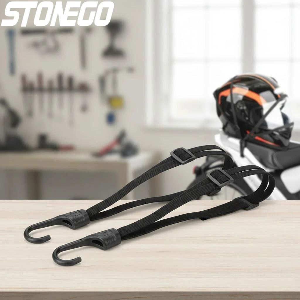 

Motorcycle Helmet Luggage Net 60CM Elastic Straps Retractable Hooks Travel Storage Accessories for Bikes