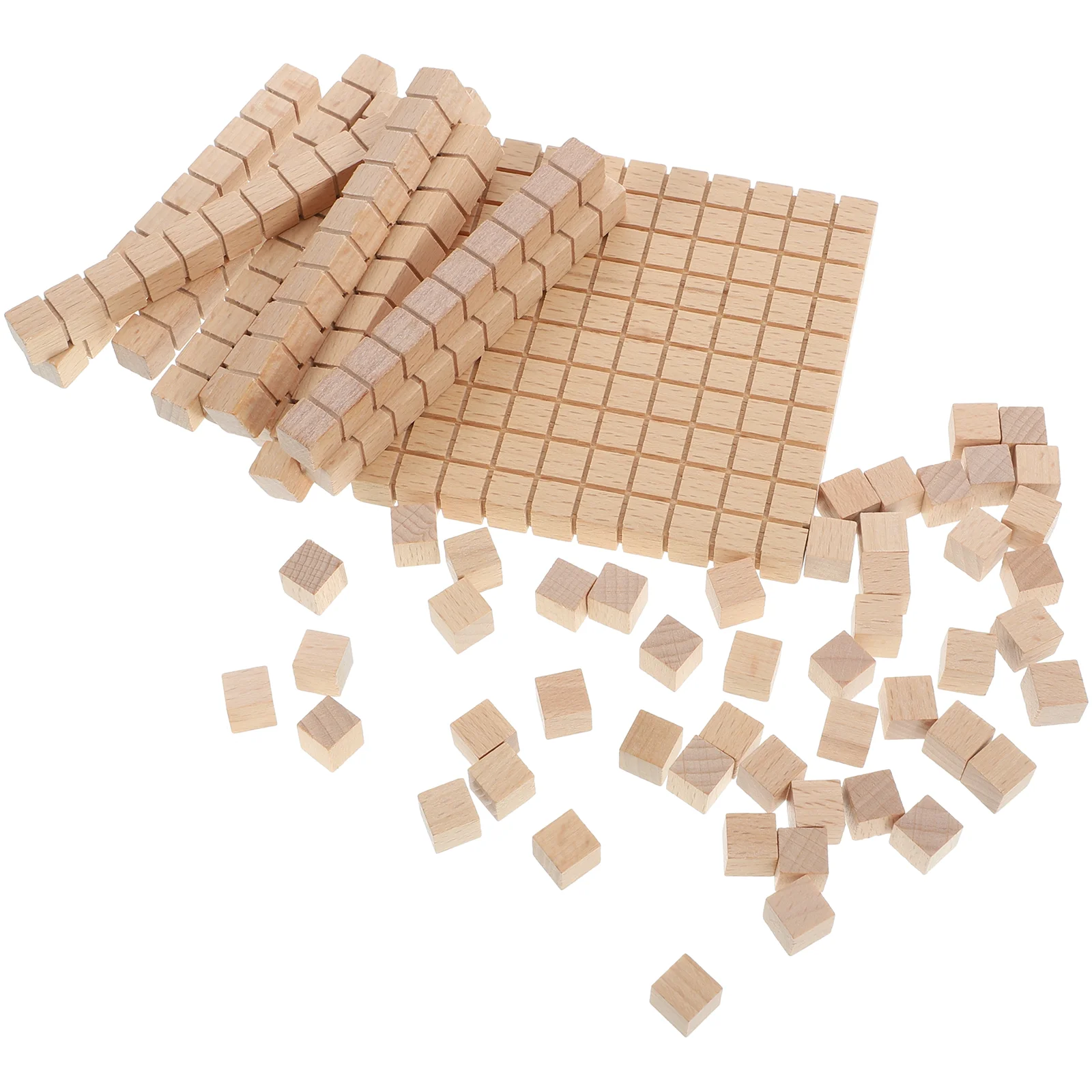 61 Pcs Counting Cubes for Kids Math Building Block Model Blocks Wood Fraction Manipulatives