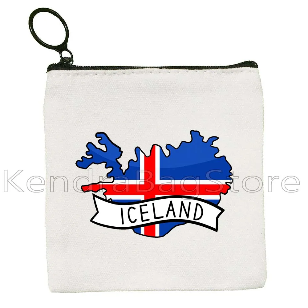 Islandia Iran Irlandia Italia Georgia Yunani Latvia Meksiko Kolombia Rwanda Bendera Peta Kanvas Dompet Koin Kunci Tas Dompet Kantong