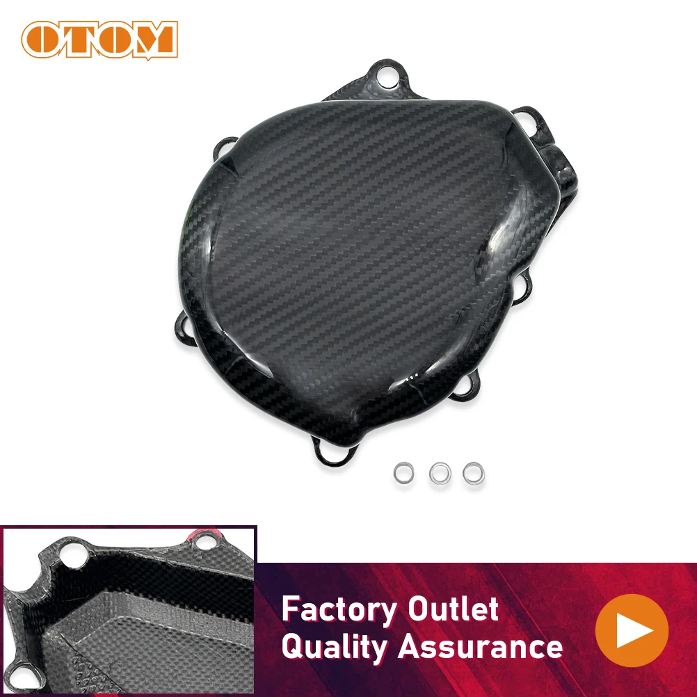 OTOM Motorcycle Accessories Carbon Fiber Ignition Protector Cover For KTM EXCF XCFW XWF HUSQVARNA FE GASGAS ECF ES 450 500 2024