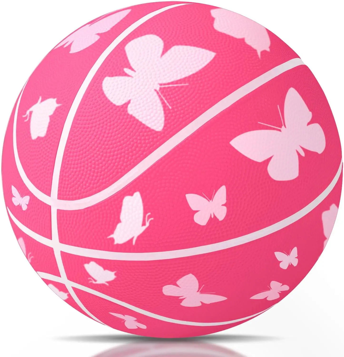 

Size 5 Basketball for Girls with Storage Bag, Soft Rubber, 27.5in, Youth Skills Practice, Outdoor, Back to School Gift
