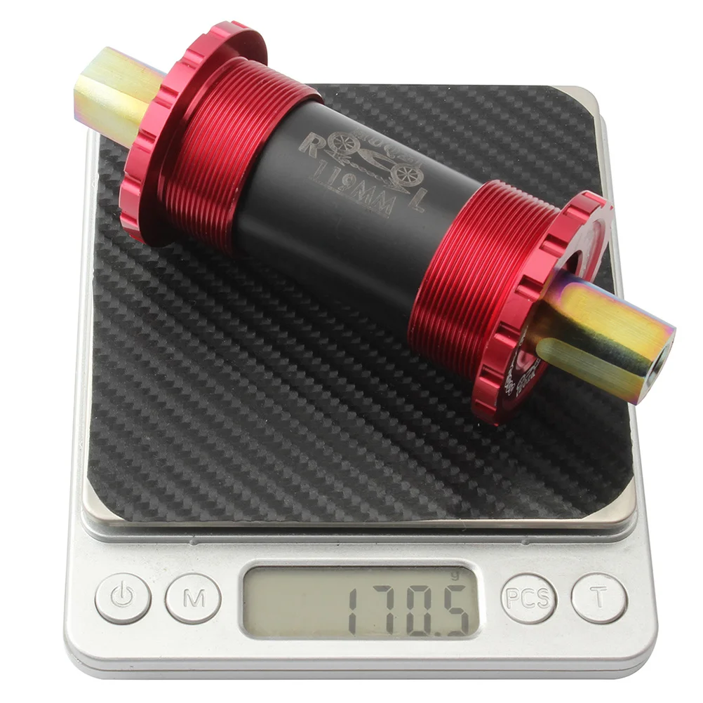 

Titanium Alloy Square Hole Ceramic Central 119mm Red Foldable Road Durable Smooth Bearing