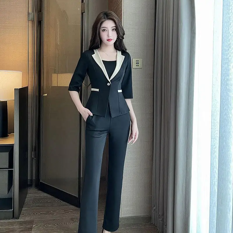 Foot Bath SPA Technician Uniform Hotel Waiter Beauty Salon Massage Nail Art Sauna Work Clothes Print Logo Mid Sleeve Pants Set