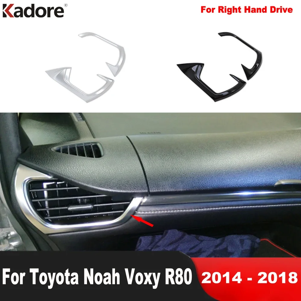 Auto Vorderseite Klimaanlage Vent Outlet Abdeckung Trim Für Toyota Noah Voxy 80 2014 2015 2016 2017 2018 Schwarz innen Zubehör