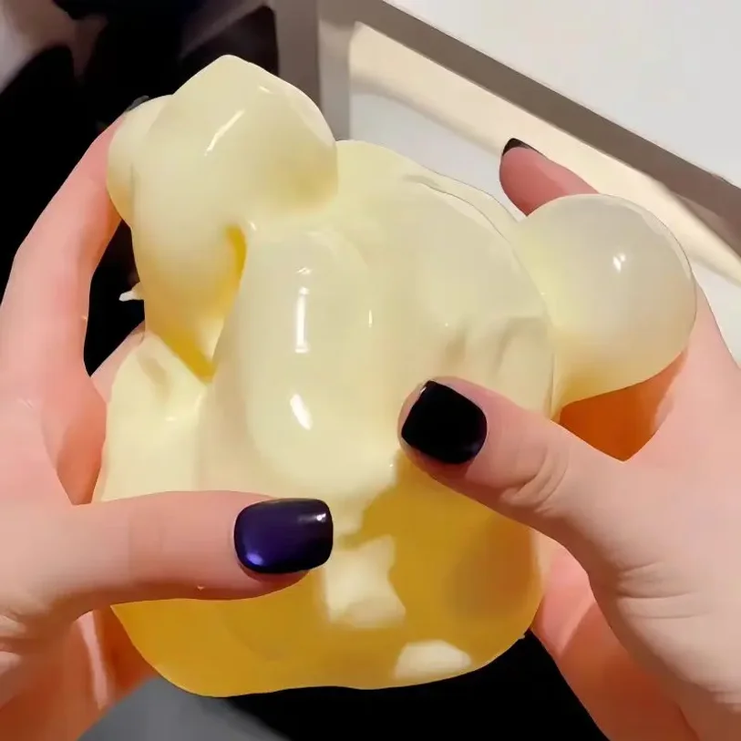 Genuine Giant Vaseline Filled Cheese Squishy Toy Soft Slow Rebound Squeeze Ball Stress Relief Fidget Toy for Kids Adults 1/3Pcs