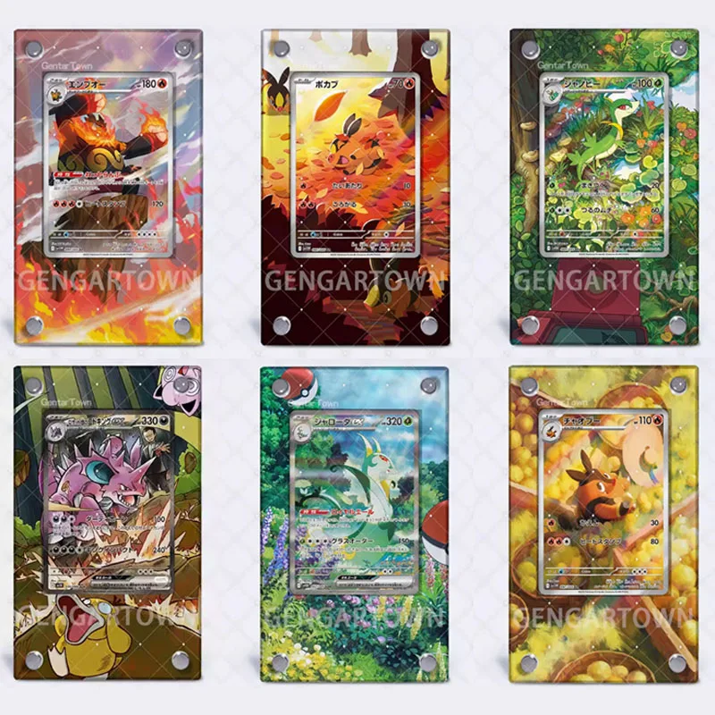 ptcg-pokemon-exposicao-de-arte-estendida-exibicao-nidoking-servindo-gardevoir-sv11-jogo-colecao-cartao-tijolo-acrilico-presente-brinquedo-sem-cartao