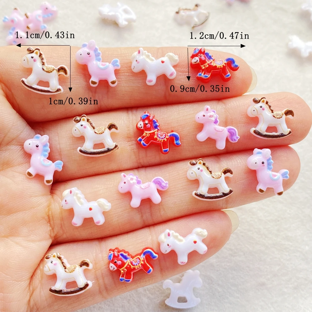 50 قطعة لطيف صغير الكرتون يونيكورن الحصان مسمار الفن السحر الإبداعية الملونة الراتنج مسمار الزينة DIY بها بنفسك دبوس الشعر الأظافر الحرف #2