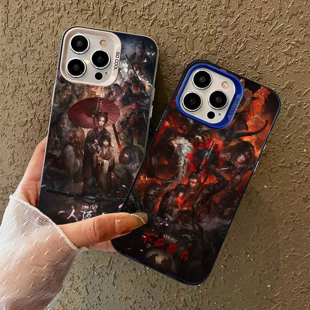 Funda de teléfono Sekiro Game Shadows Die Twice para IPhone 16 15 14 13 12 11 17 Pro Max Plus Color carcasa plateada
