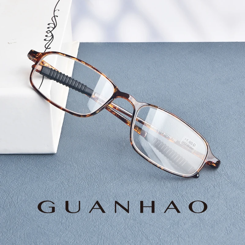 

GUANHAO Brand Unisex Reading Glasses Clear Transparent Optical Hyperopia Presbyopic Glasses Universal Lightweight TR90 Frame 1.0