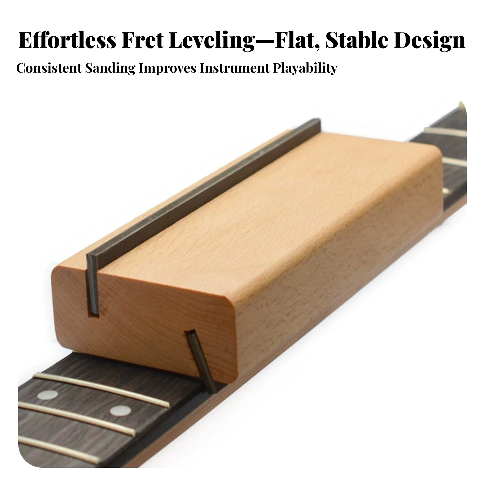 Guitar Fret Leveling File Polished Guitar Fingerboard Leveling Flat File Robust Compact for Luthiers, Luthier Workshop