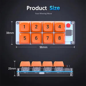 Bàn phím cơ cho các trò chơi có dây USB-C 8 phím mini 4 màu sáng RGB Tùy chỉnh bàn phím bàn phím macro có thể lập trình 8 Bàn phím cơ khí bán hàng chính có đèn LED - 5