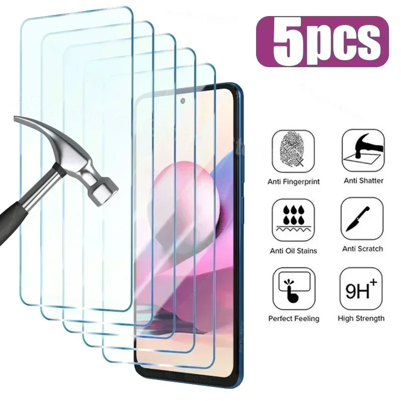 

5PCS Tempered Glass for Redmi Note 12 11 10 9 8 7 Pro Plus 5G 8T 9S 10S 11S Screen Protector for Redmi 10C 9T 9C 9A Glass