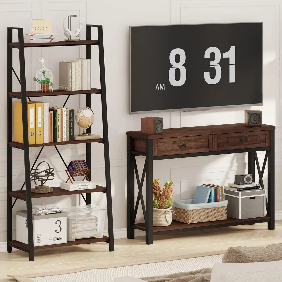 Console Table with 2 Drawers, Entryway Tables with Storage, Sofa Table Behind Couch for Living Room, Farmhouse Entry