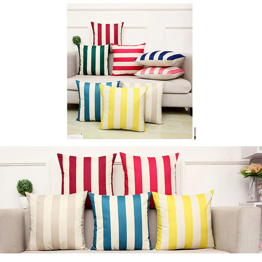 

1Pcs Red 45x45cm Throw Pillow Cover Sofa Cushion Case Stripes Pattern Decorative Pillow Case for Home Living Room Decor