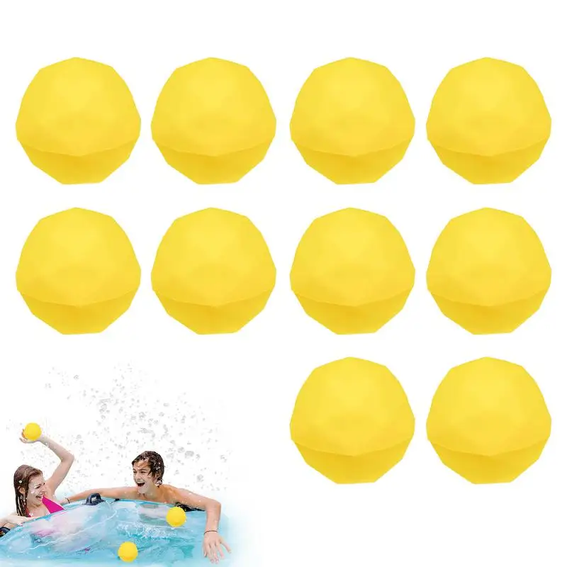 Balões de água de silicone reutilizáveis para jogos ao ar livre, bolas recarregáveis, festa de verão, 10pcs