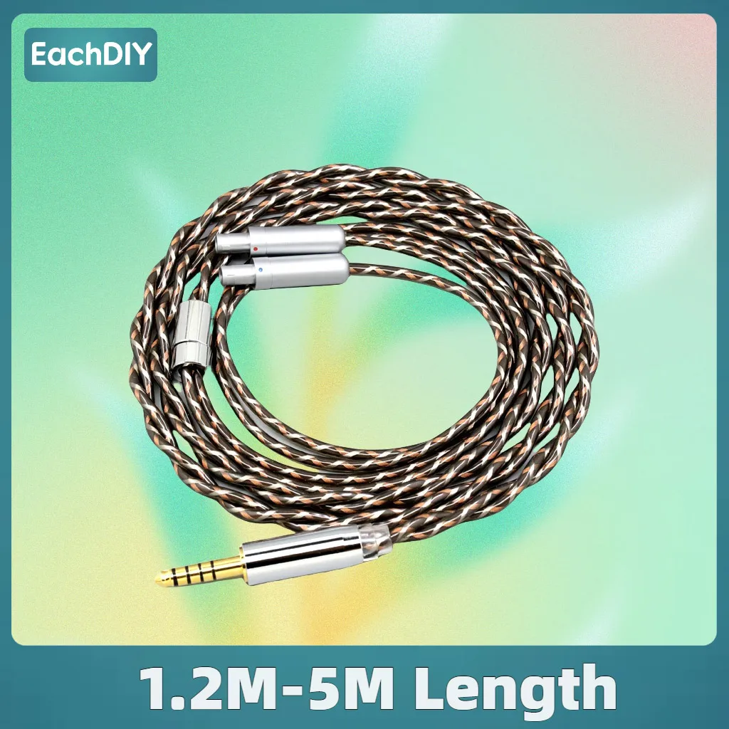 

Litz Shielding 7n OCC Earphone Cable For Sennheiser HD800 HD800s HD820s HD820 Dharma D1000 Headphone TypeX 25AWG 8887