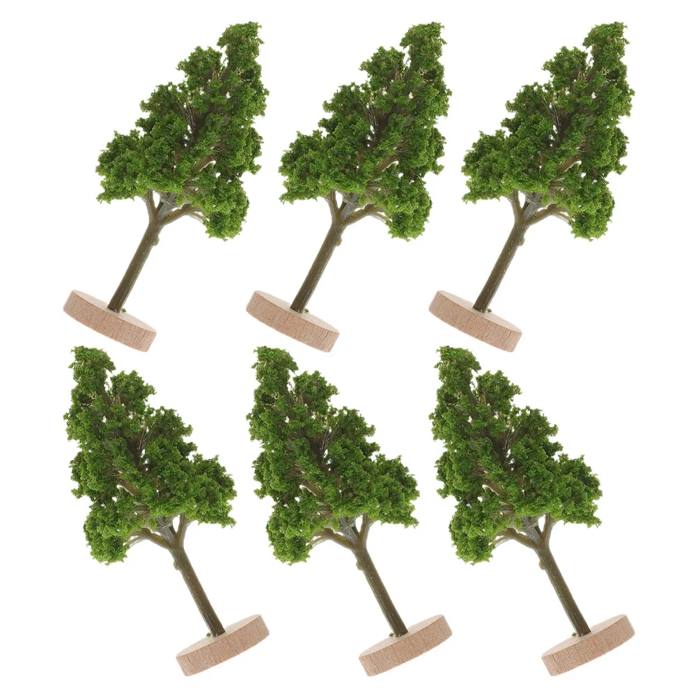 6 Pcs Sand Table Tree Miniature Diorama Trees For Model Train Small Scenery DIY Plastic Decoration Landscape