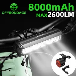 OFFBONDAGE Bicycle Front Light 900LM Rainproof Flashlight Headlight USB Charging MTB Road Rear Bike Light Bicycle Accessories