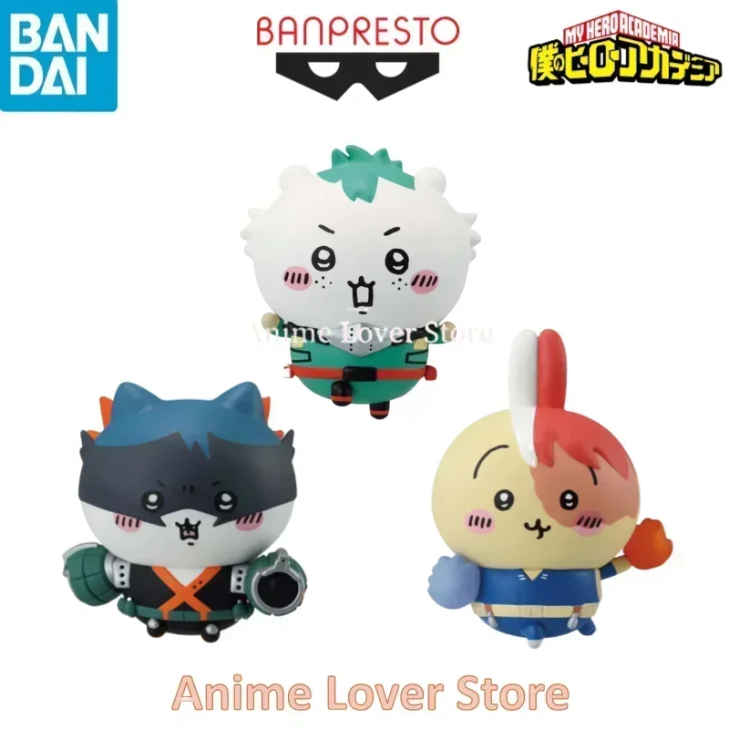 Bandai Original BANPRESTO My Hero Academia X Chiikawa Midoriya Bakugou Katsuki Hachiware Todoroki Shoto Usagi Anime Figure Toys