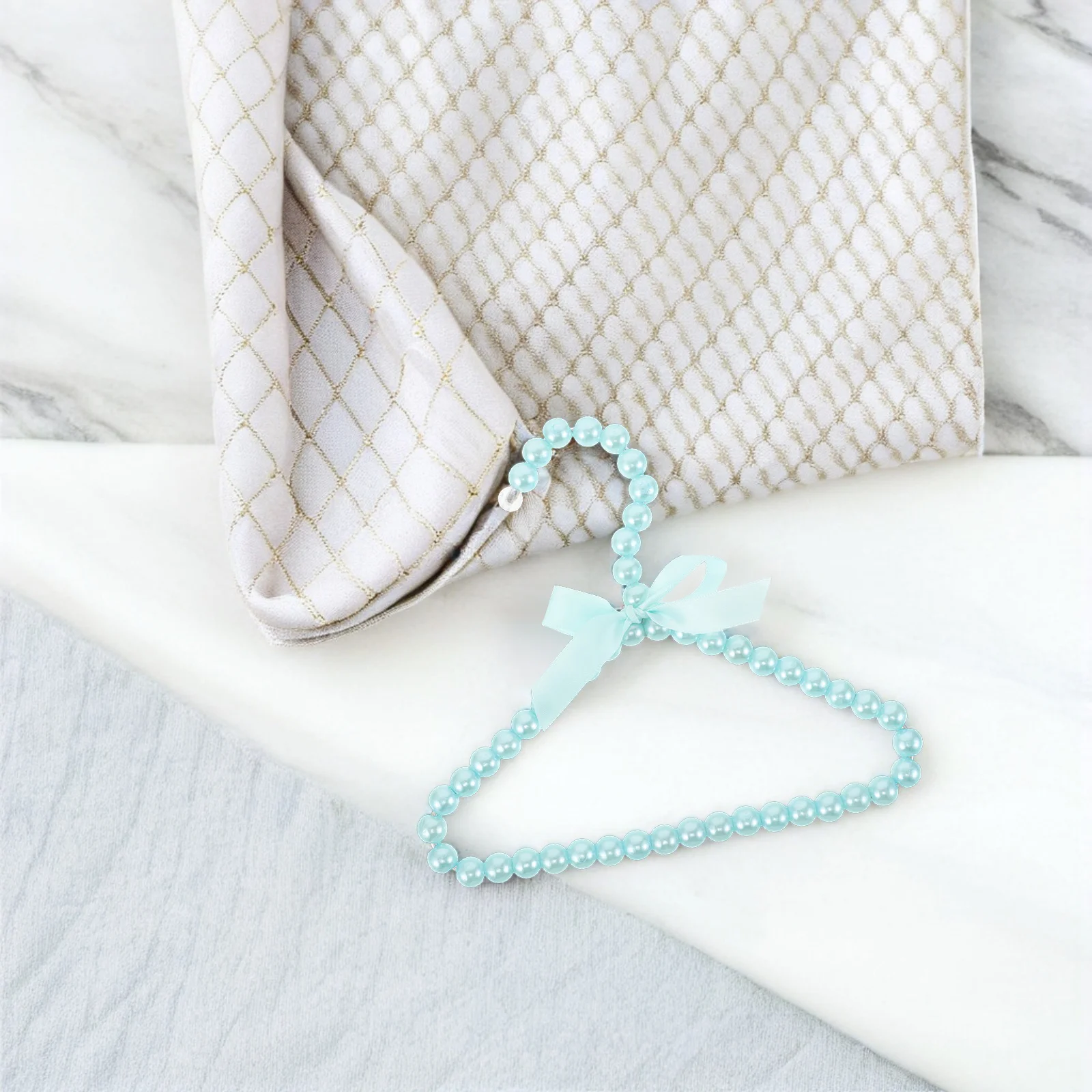 

4Pcs Pet Clothes Hangers Mini Pearl Small Dog Cat Clothes Organizer Rack Elegant Storage Display Pet Rack