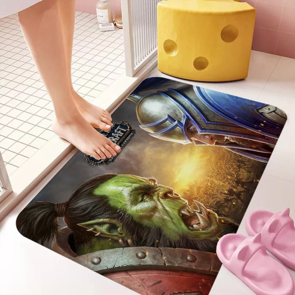 W-World Of W-Warcraft Bathroom Mat Kids Room Bedroom Decoration Balcony Anti-Slip Doormat Living Room Welcome Rug