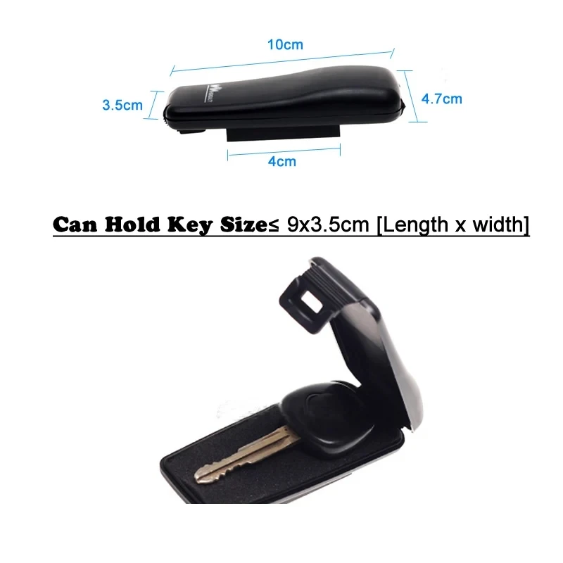 Magnetic Black Car Key Holder Box Outdoor Stash Key Safe Box With Magnet For Home Office Car Truck Caravan Secret Box