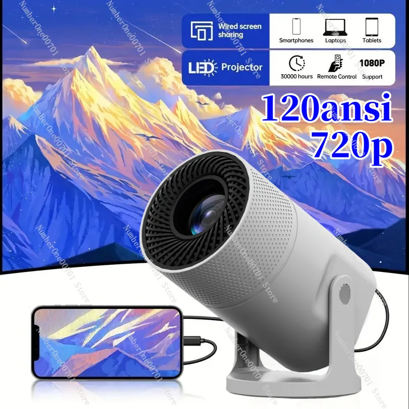 

Проектор HY300mini подключается к мобильному телефону для зеркального экрана, портативного домашнего проектора, HD-проектора