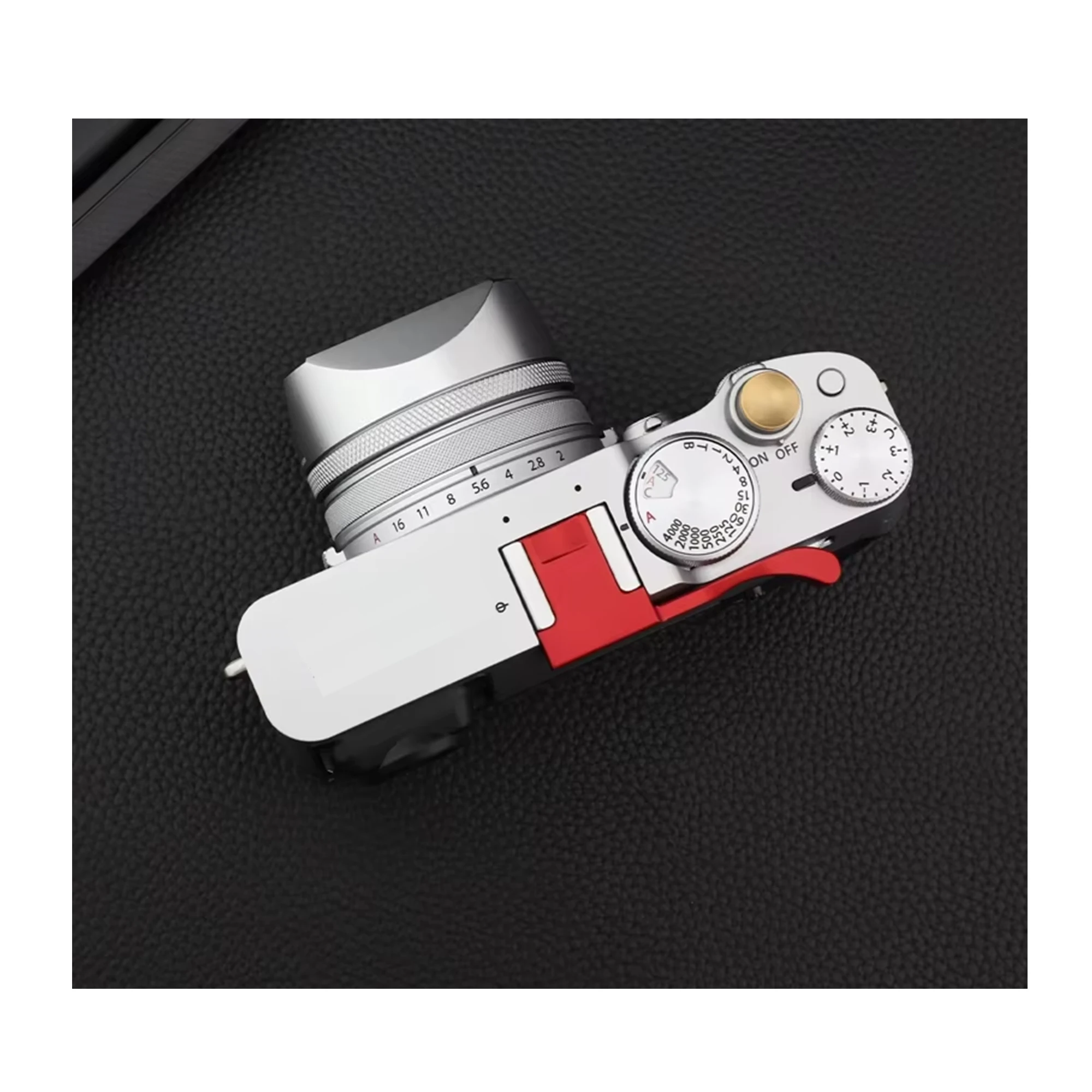 Haoge quadratische Metall-Gegenlichtblende für Fujifilm Fuji X100VI X100V Kameraobjektiv mit 49-mm-Adapterring, Silber/Schwarz – Detail 6