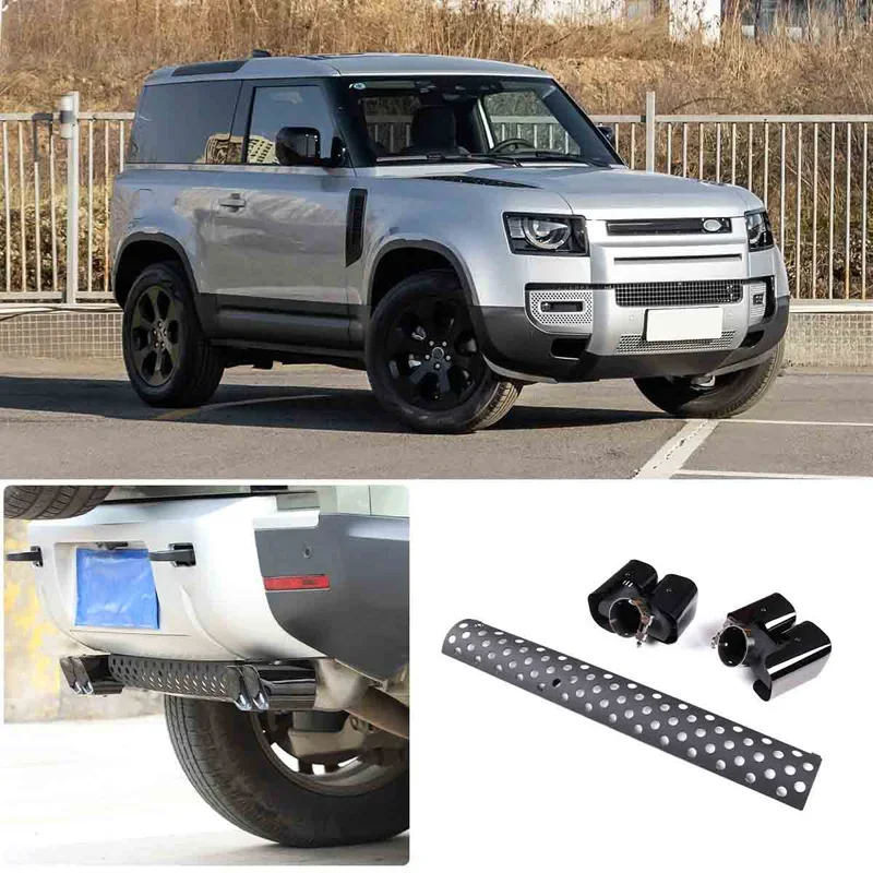 

For 2020-24 Land Rover Defender 90 110 stainless steel car styling car exhaust pipe cover muffler square tail throat auto parts