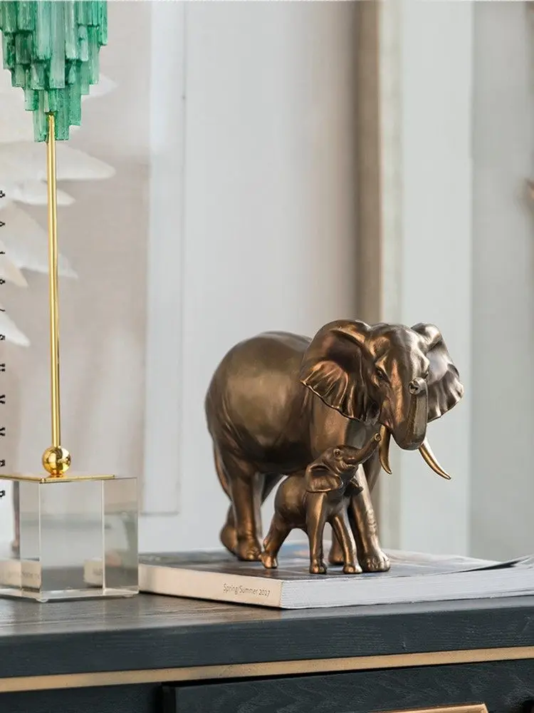 

Европейский ретро-сувенир: медный золотой слон для дома, декор для прихожей, образец для комнаты, мягкий декор для кабинета, дизайнерский орнамент