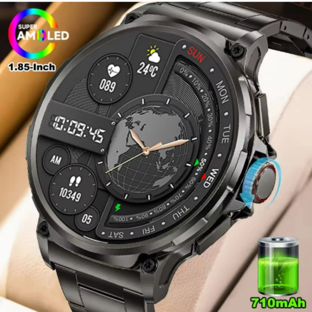 

Смарт-часы Xiaomi 2026 с GPS-трекером, 1,85-дюймовым HD AMOLED-экраном, аккумулятором 710 мАч, Bluetooth-звонками, для мужчин, совместимые с iOS