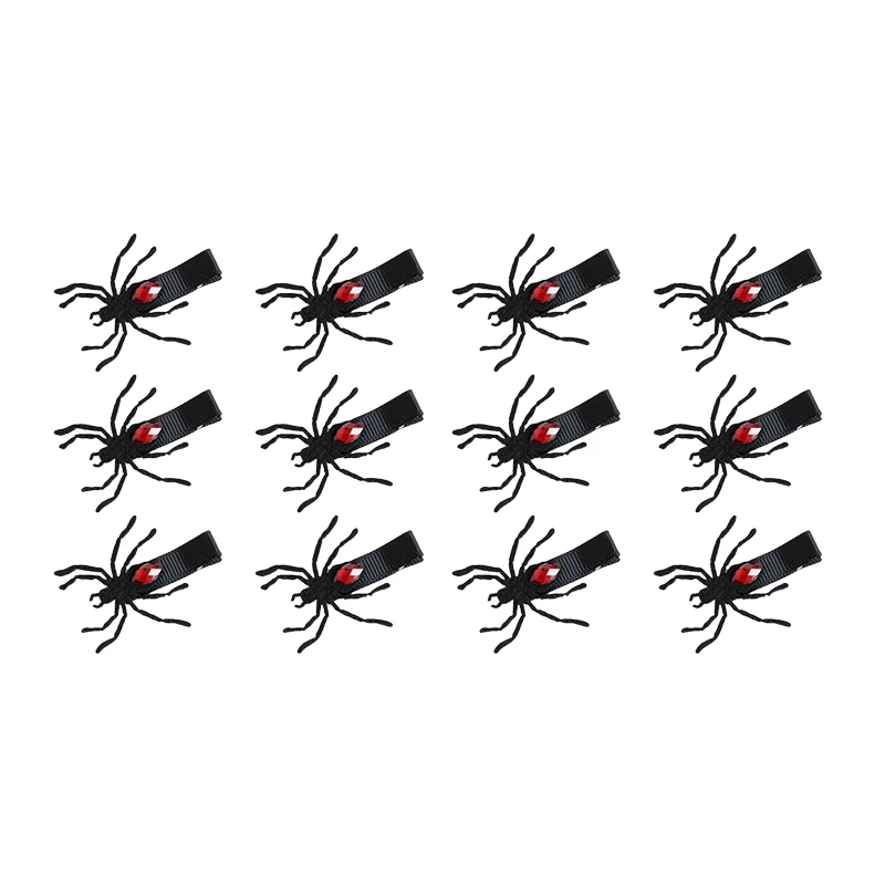 Meisje Gothic Zwarte Spin Haarclip Rode Strass Halloween Make-Up Spelen Accessoires