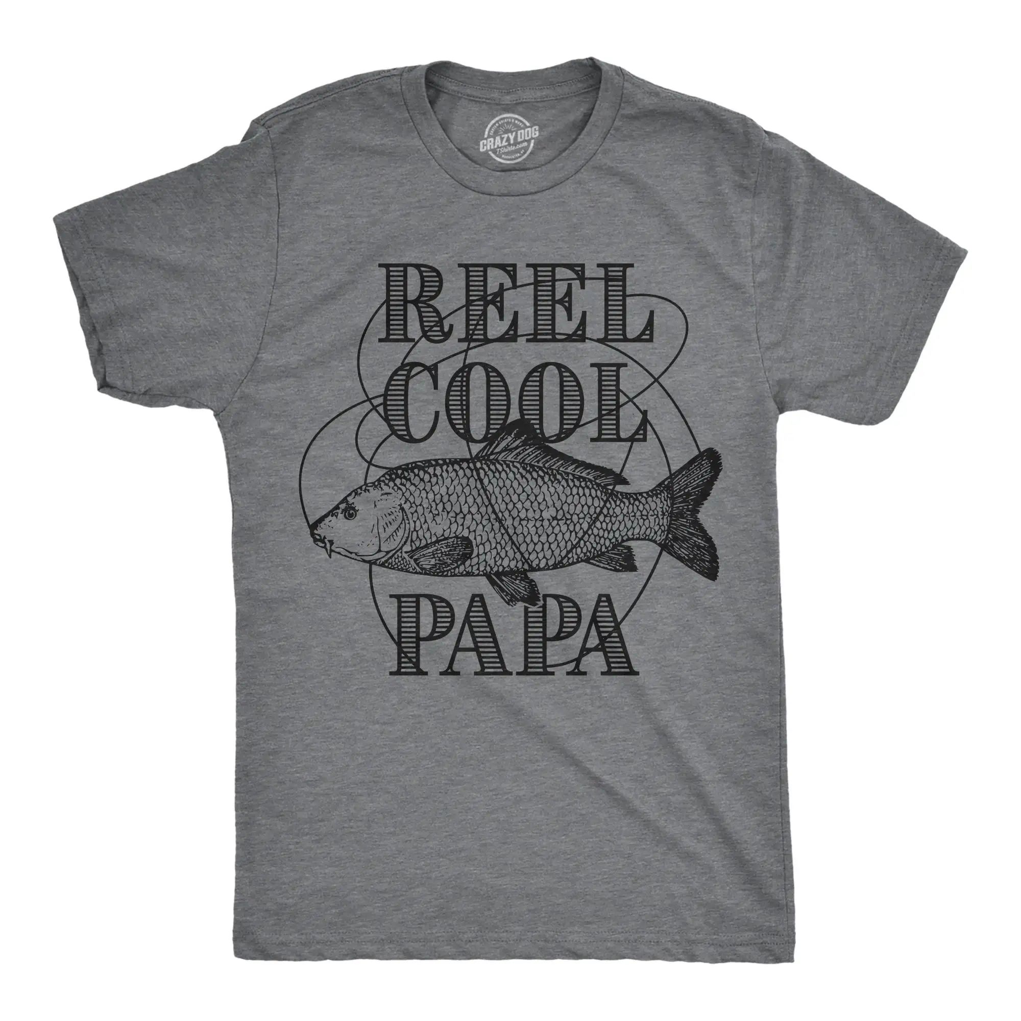 Reel Cool Papa Fishing Fish T Shirt Grandpa Mens Funny Angling Fisherman S Present For