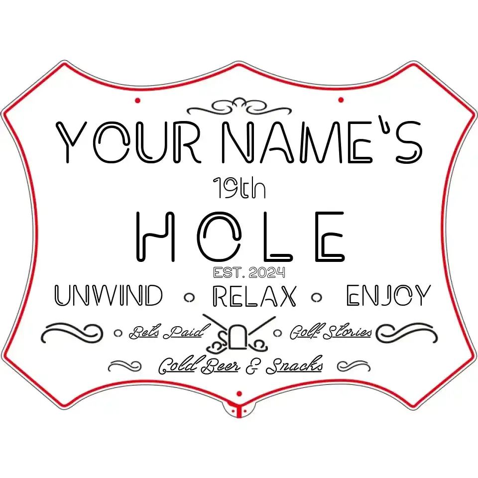 Personalized Your Name 19th Hole Golf Club RGB Dynamic Glam LED Sign st06-fnd-pi1-tm