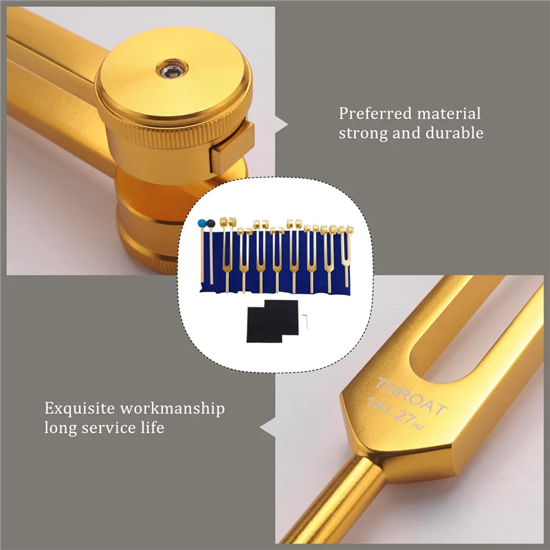 

A83I-Tuning Fork, 7 Chakras+1 Soul Purpose Weighted Tuning Forks,Aluminum Alloy Instrument 126.22-141.27 Hz Etc