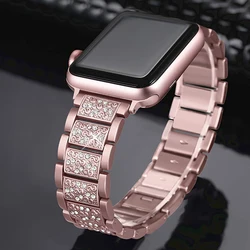 Metal Strap for Apple Watch Band 49mm 45mm 41mm 44mm 40mm 42mm 38mm Diamond Bracelet iWatch Series Ultra 9 8 7 6 5 4 3 SE 2 Belt