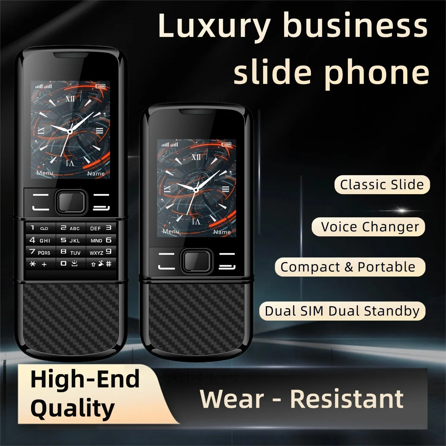 Retro Mini Slide Mobile Phone Small Size Compact Cellphone Big Keypad Simple Feature Phone Portable Backup Phone for Elderly 2G