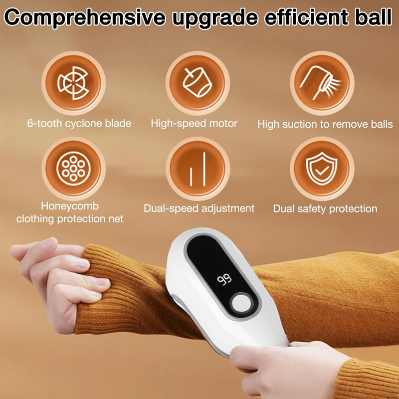 Hair Ball Trimmer Digital Display Long Battery Life Adjustment Shaving Machine Clothes Hair Remover Rechargeable Hair Remover