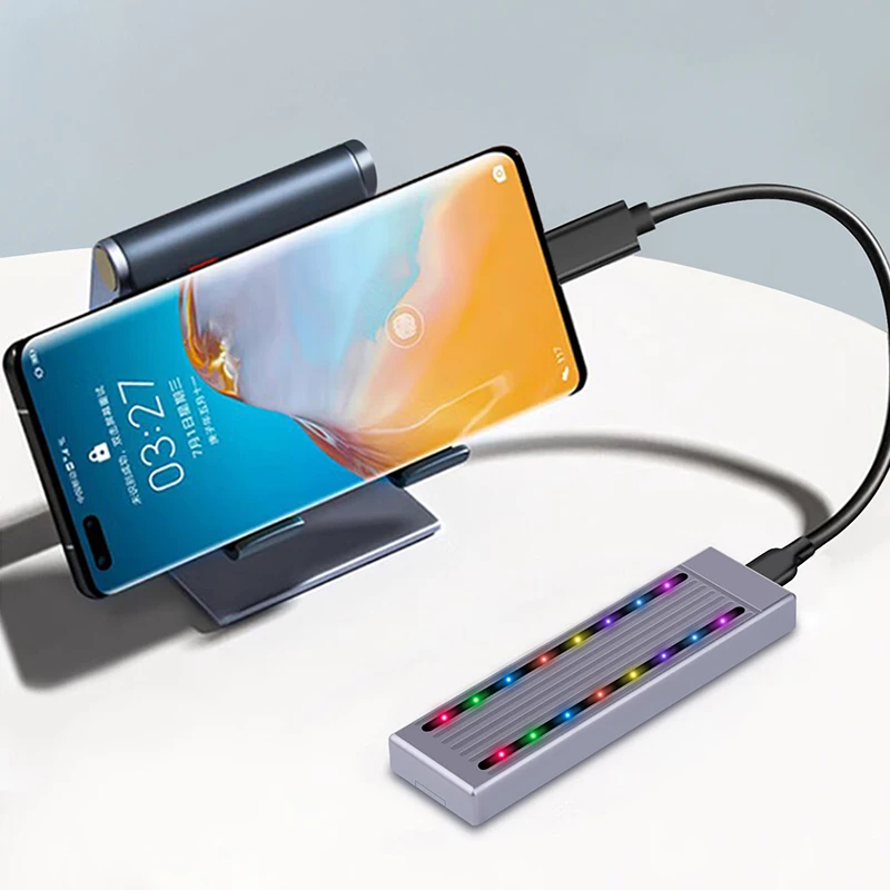 CNCアルミニウム合金ハウジング,USB 3.2,タイプc,gen2,nvme ssd,2230, 2242, 2260 m,2280 gbpsを備えたm2ケース