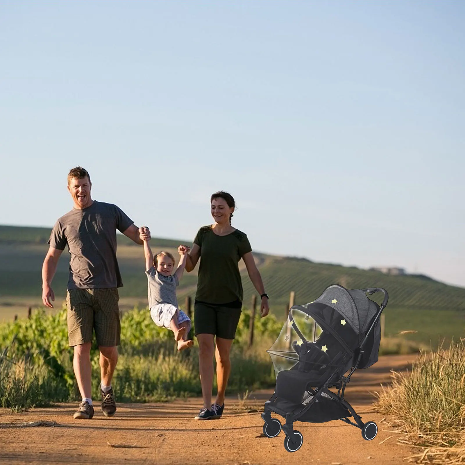 

1Pcs Universal Mosquito Net Baby Stroller Mesh Cover Protection Against Insects Flying Bugs Breathable Netting Travel Camping