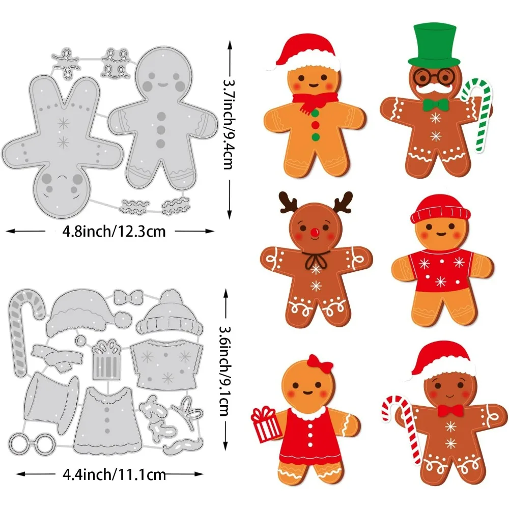 Gingerbread Man Metal Die Cuts Carbon Steel Die Cut Embossing for Scrapbooking Card Making Thickness: 0.8mm