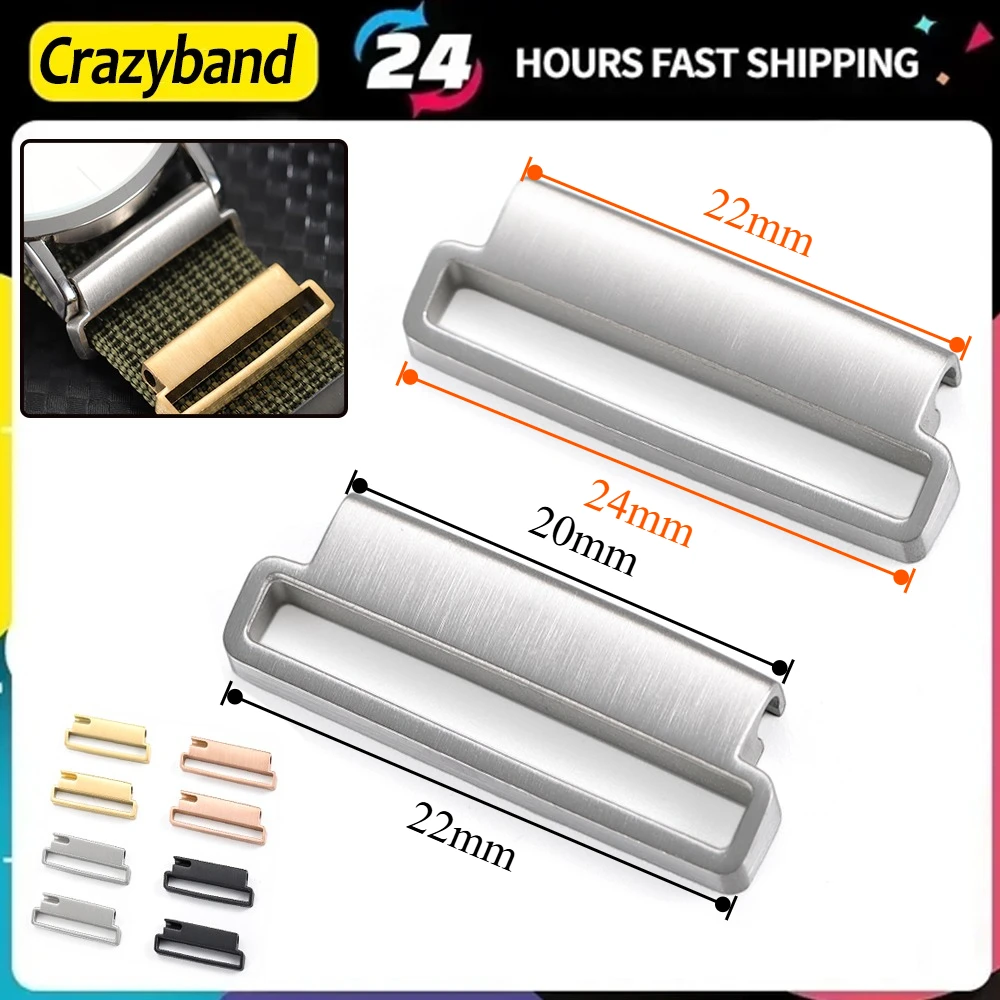 2-teiliger Edelstahl-Verbinder Schnellverschluss Metalladapter für Milanaise-Nylon-Uhrenarmband 20mm auf 22mm 22mm auf 24mm Zubehör