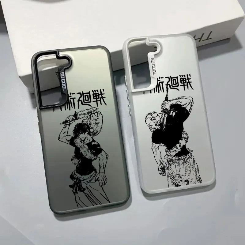 Jujutsu Kaisen Fushiguro Toji Phone Case For Samsung Galaxy S24 S23 S22 S21 S20 Plus FE Ultra Colored Silver Plated Inside Cover