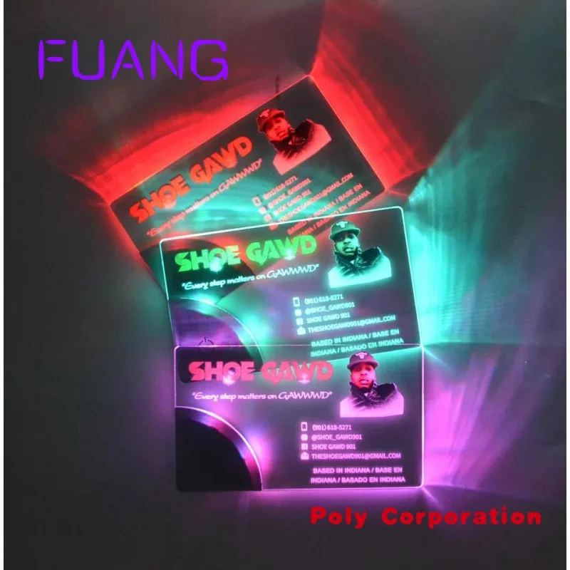 Customized Acrylic Invitation Card Luminous Luxury Metal Business Card Blank Card NFC