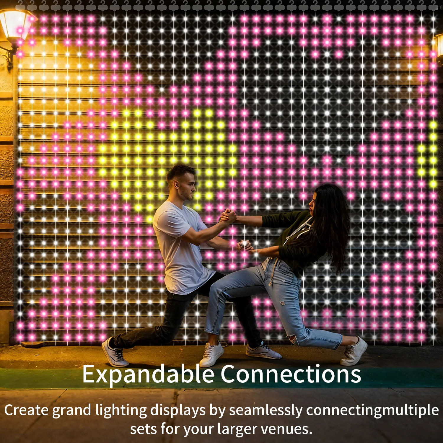 

Светодиодная гирлянда-штора, гирлянда с управлением через приложение, светодиодная гирлянда с изменением цвета, подходит для фестивалей и наружного декора.