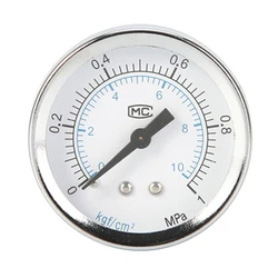 Mini Low Pressure Gauge Back Mount 1/8