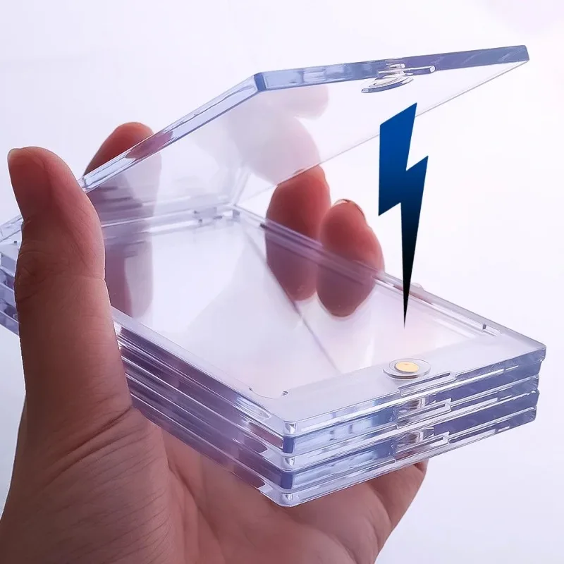 35pt suporte magnético photocard kpop ídolo protetor de cartão de foto uv caso de exibição cartão de negociação anime jogo estrela cartão um toque titular