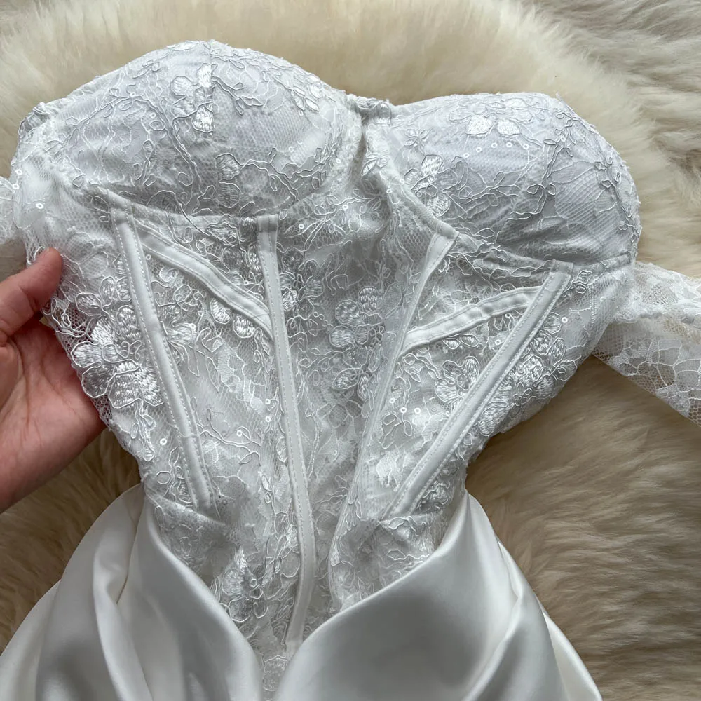 シックなヴィンテージノースリーブ刺繍サテンペンシルドレスエレガントな妖精韓国ファッション女性服